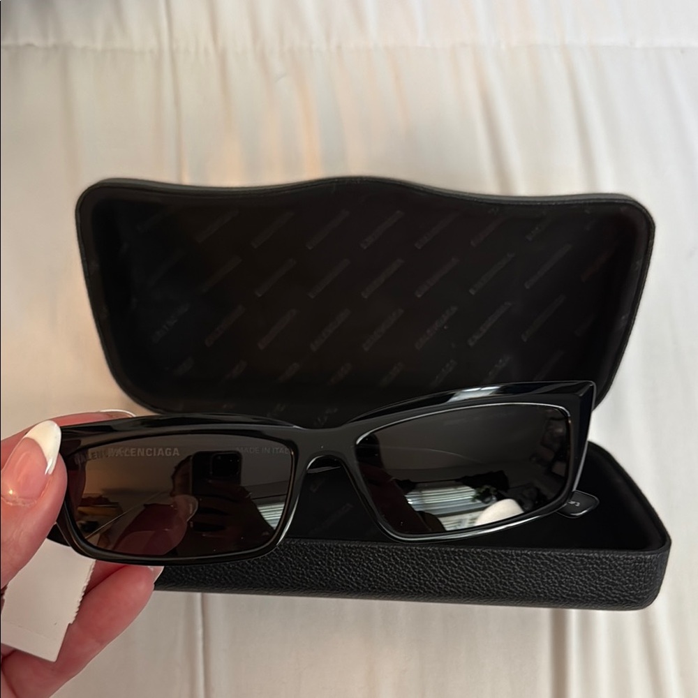 Balenciaga Black Rectangular Sunglasses